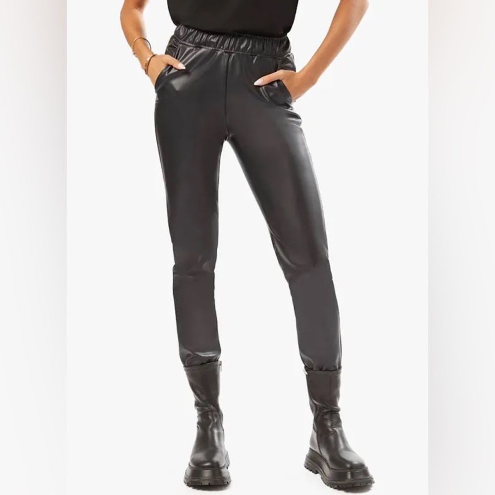 [we wore what] high waisted vegan leather jogger pants black S